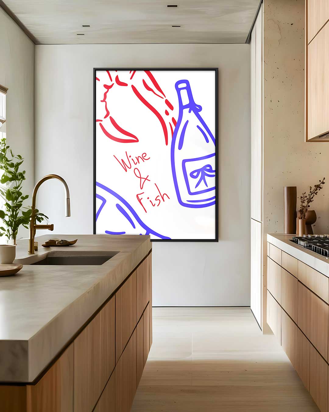 Vrolijke Wijntafel Kunstwerk-canvas-dibond-plexiglas-wanddecoratie-WallArtistic