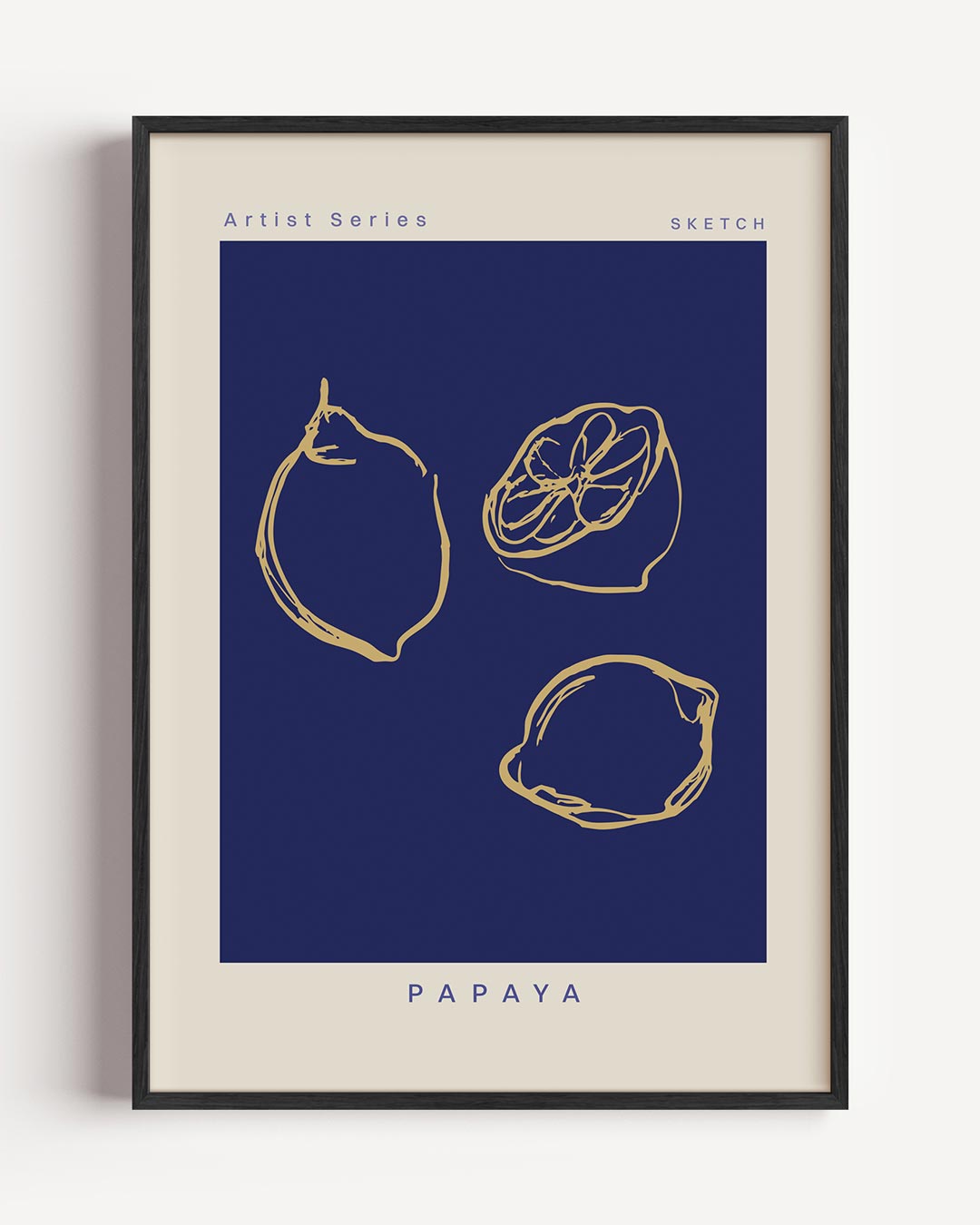 Exotische Papaya Sketsposter-WallArtistic