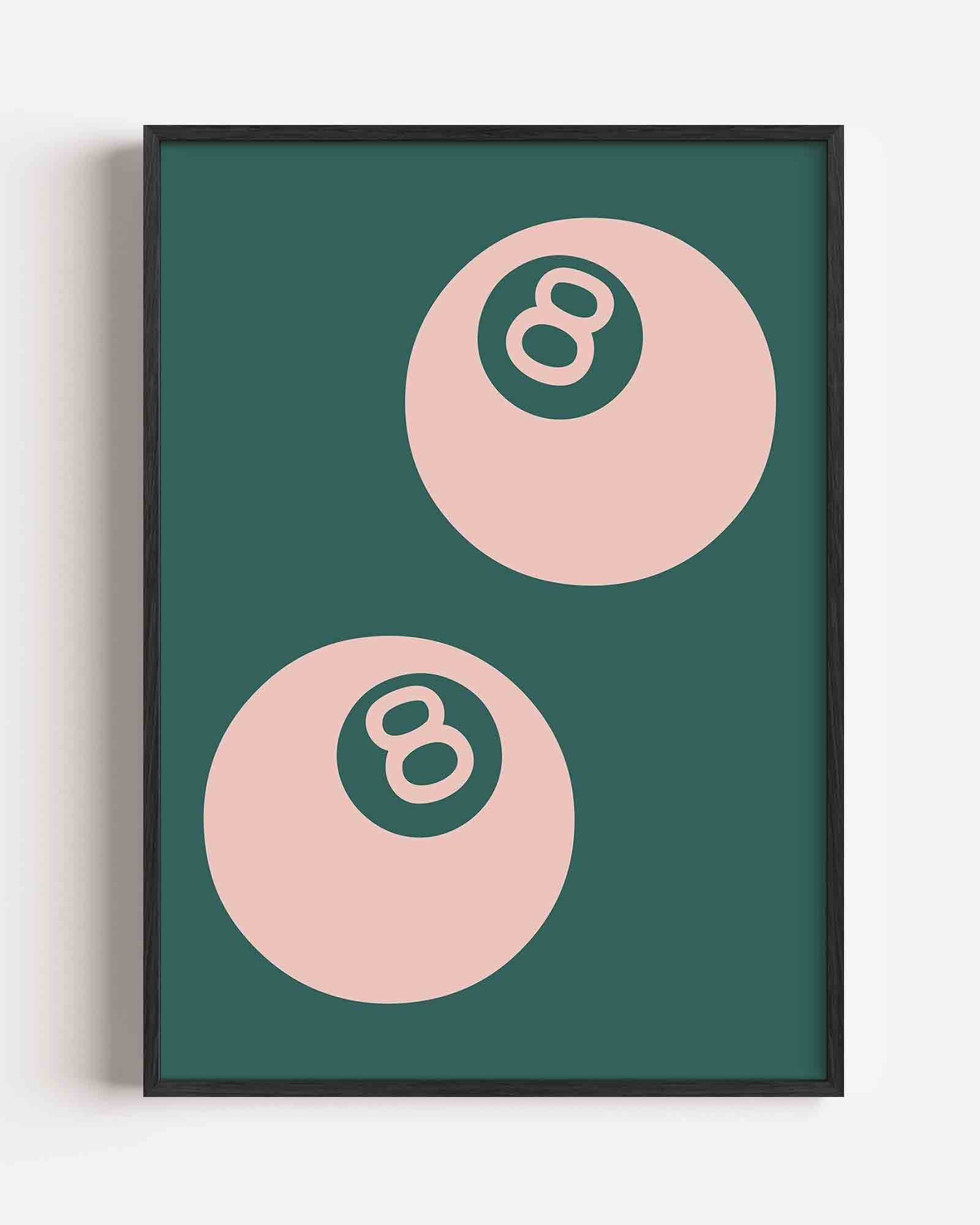Twee biljartballen Poster