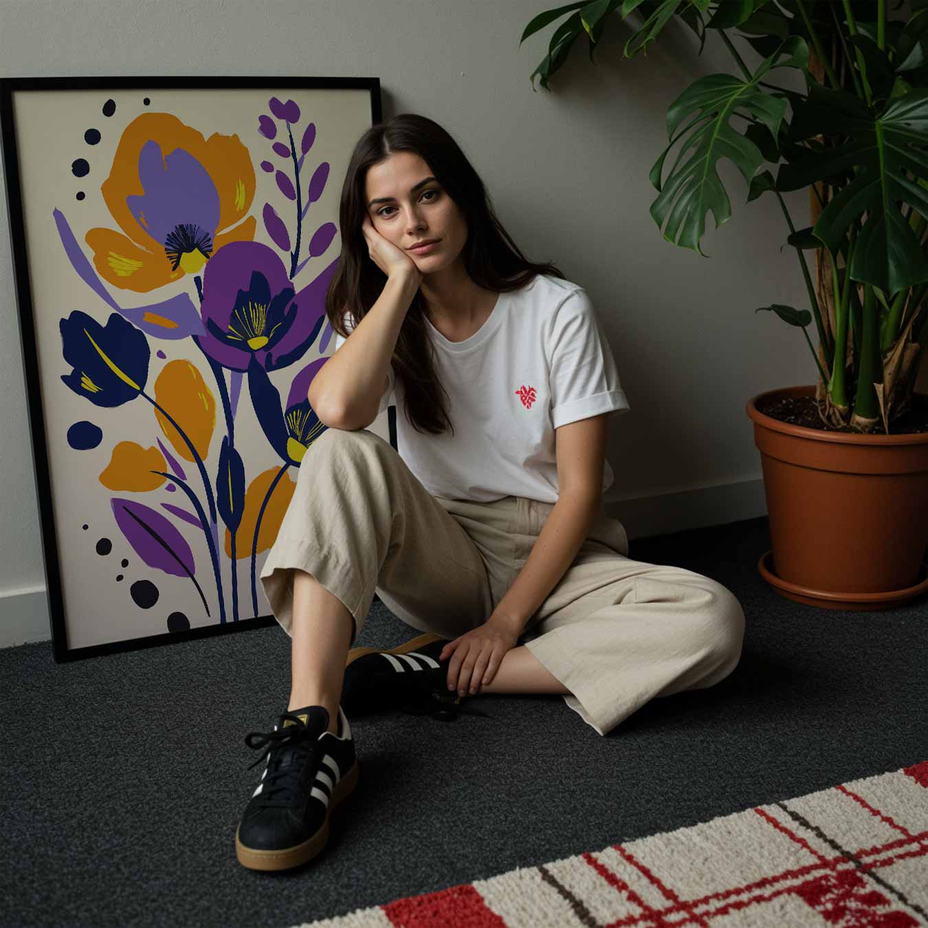 Bloemige Kunstposter
