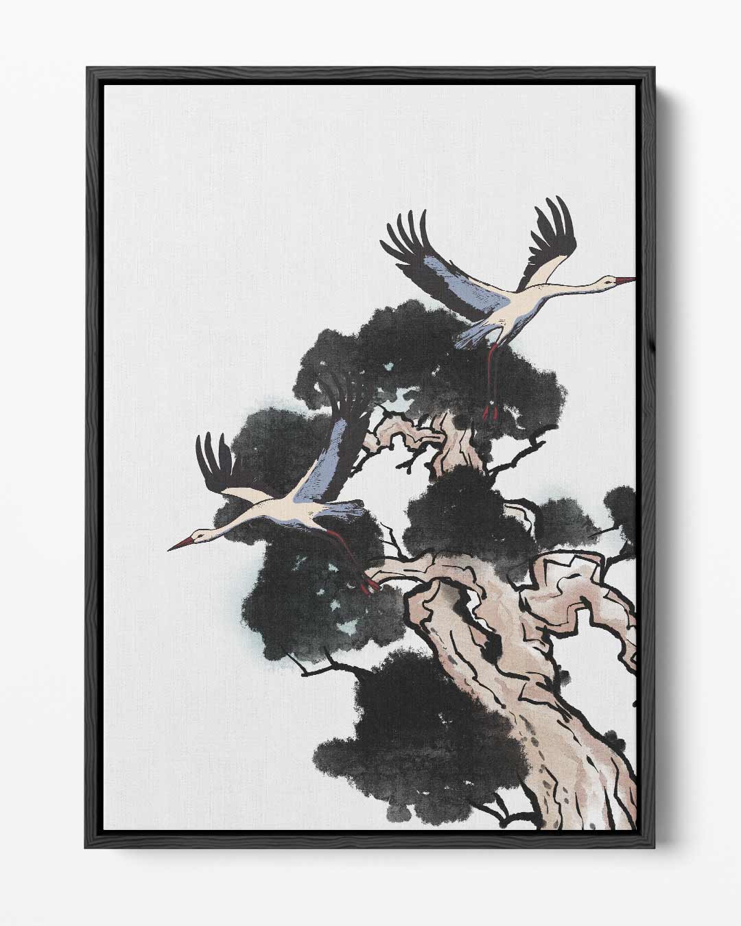 Vliegende Kranen in de Natuur Kunstwerk-canvas-dibond-plexiglas-wanddecoratie-WallArtistic