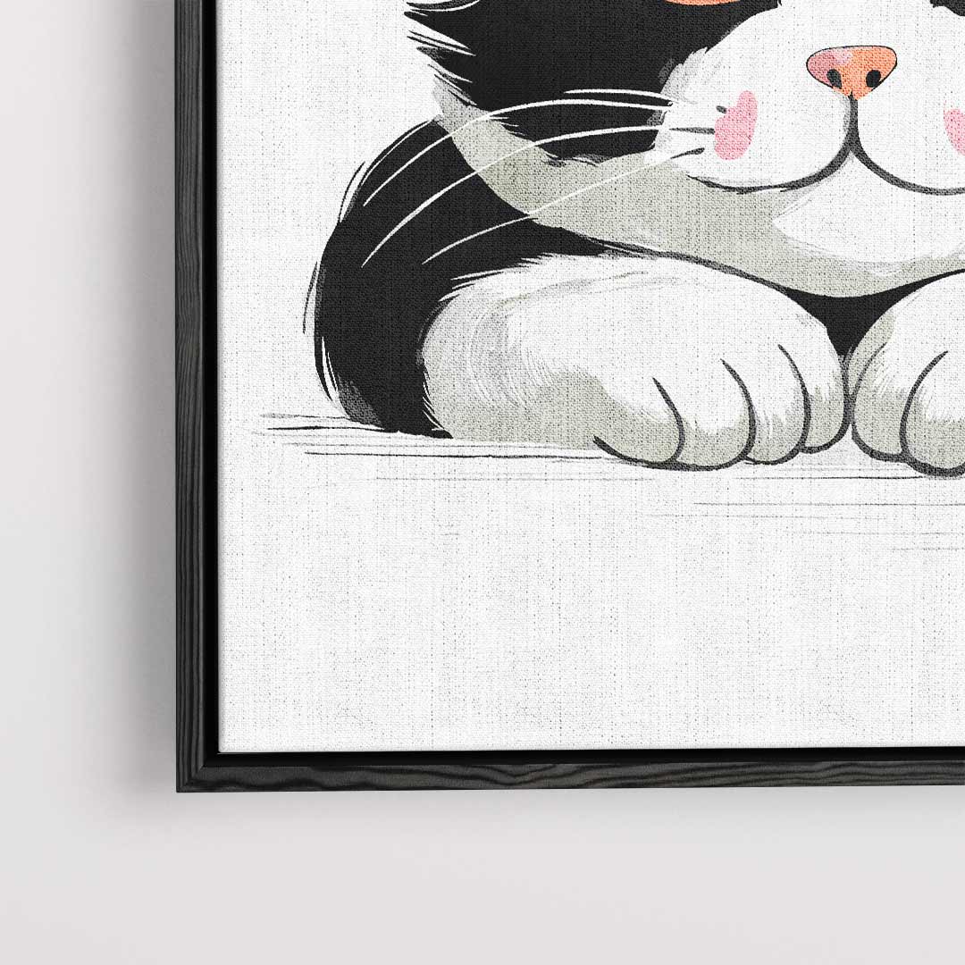 Knappe Kat met Oranje Ogen Kunstwerk-canvas-dibond-plexiglas-wanddecoratie-WallArtistic