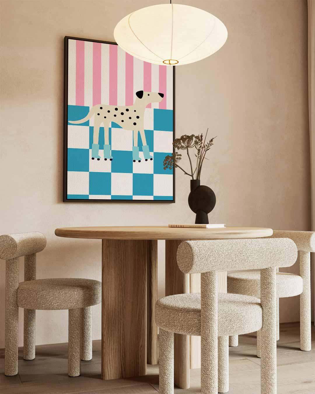 Rollende Dalmatiër Kunstwerk-canvas-dibond-plexiglas-wanddecoratie-WallArtistic