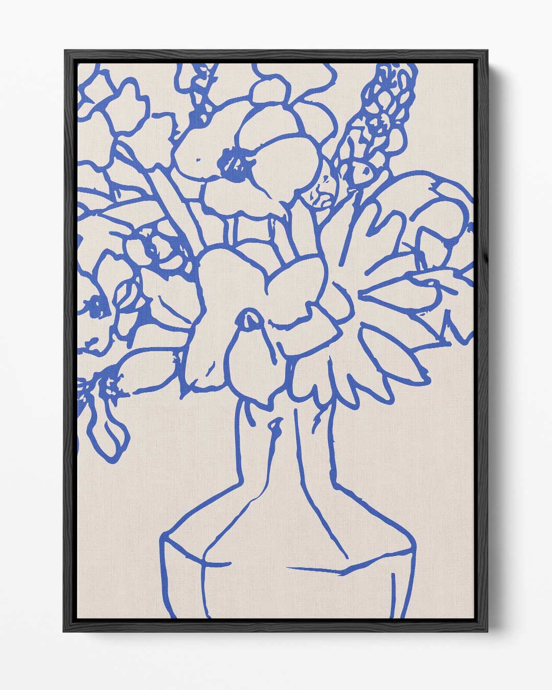 Blaauw Lijnenspel Bloemen Kunstwerk-canvas-dibond-plexiglas-wanddecoratie-WallArtistic