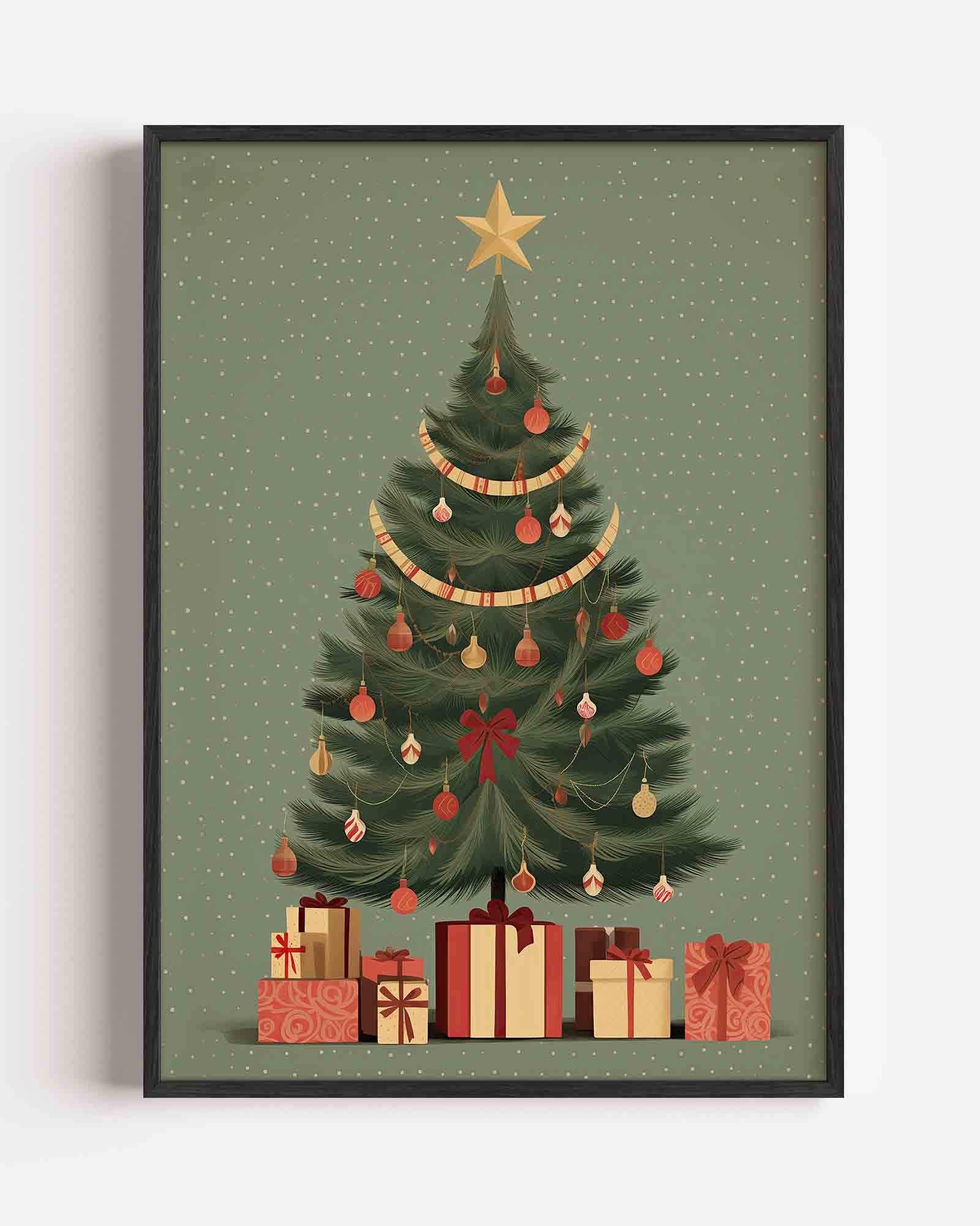 Kerstboom met cadeaus Poster