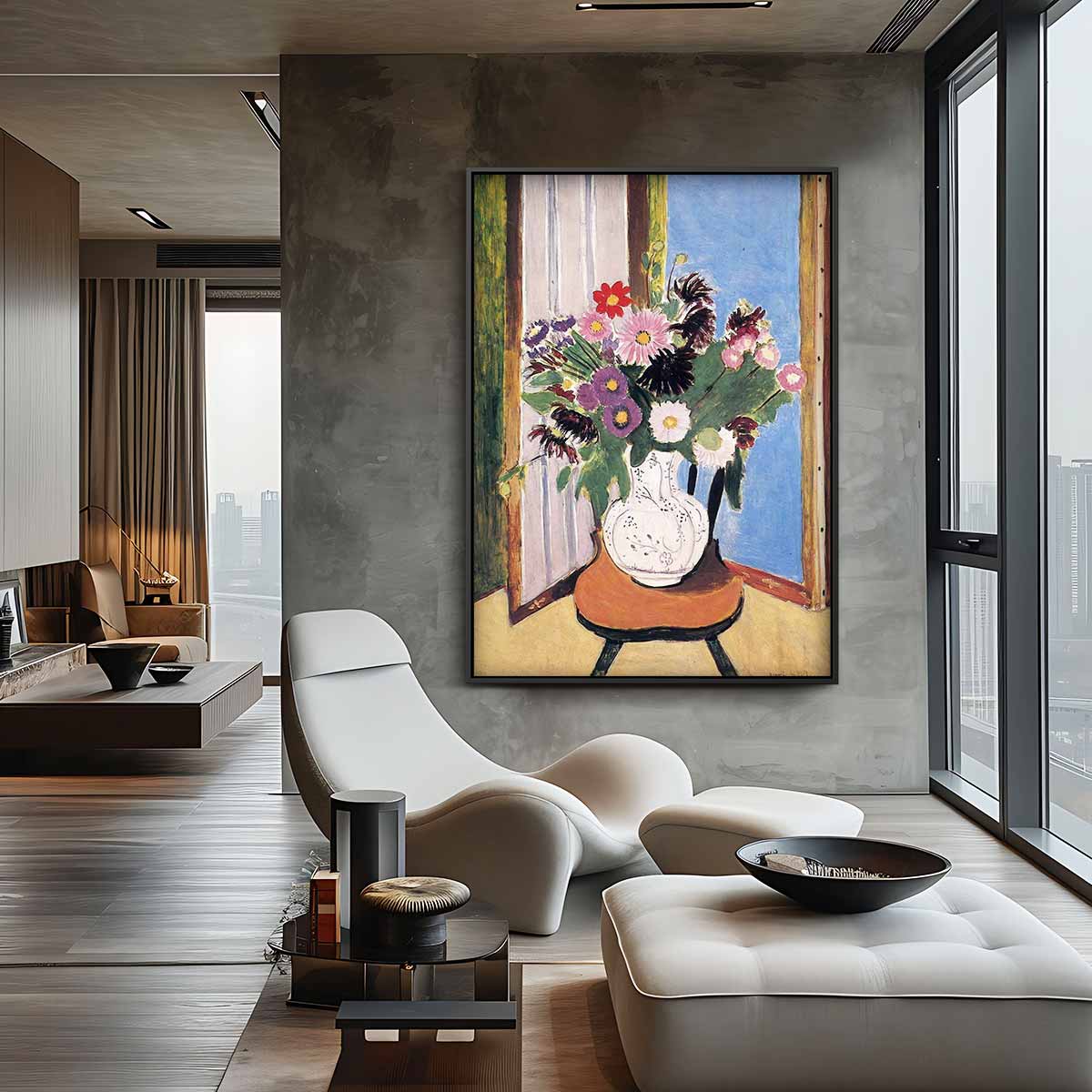 Bloemenpracht in Vaas Kunstwerk-canvas-dibond-plexiglas-wanddecoratie-WallArtistic
