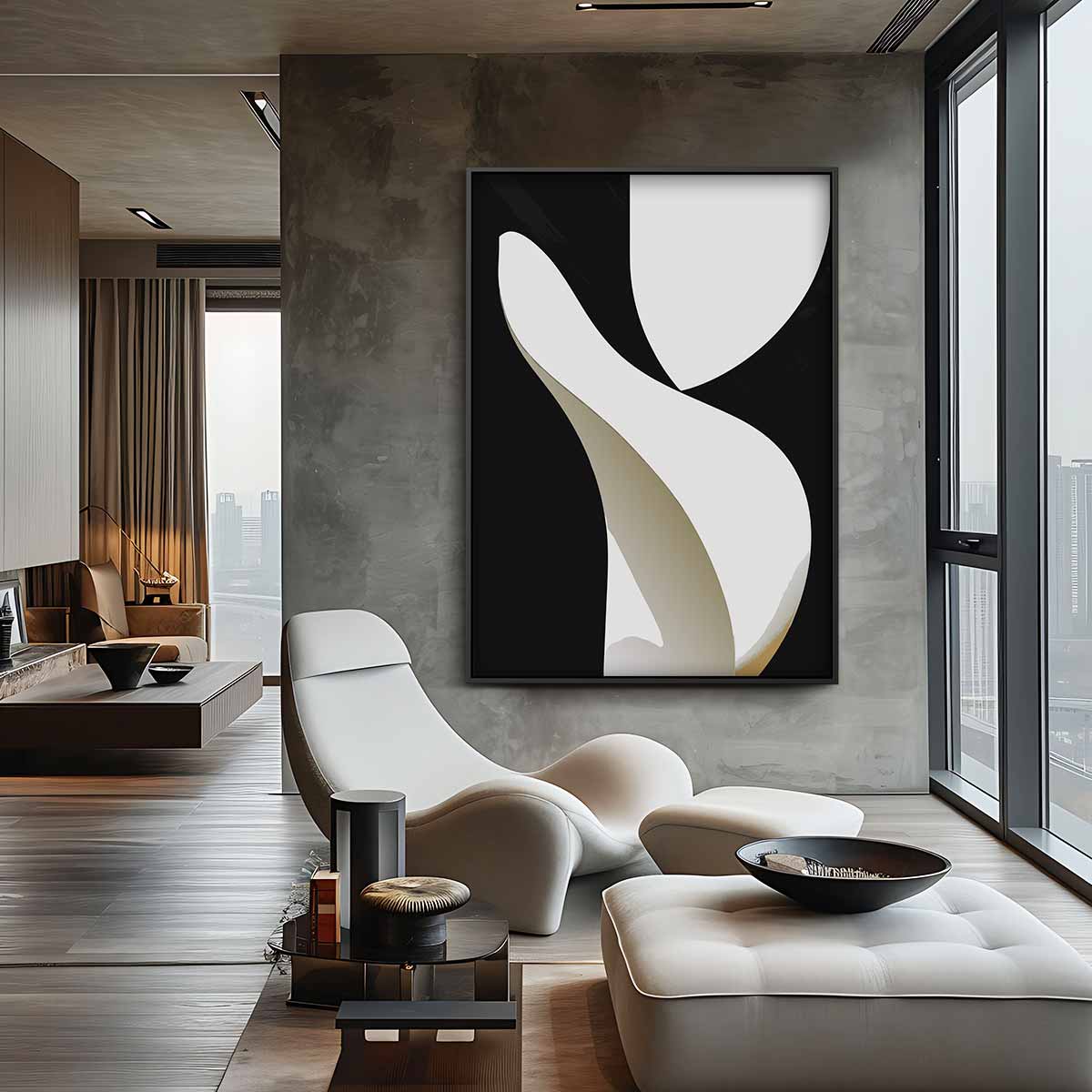 Minimalistische Abstracte Vormen Kunstwerk-canvas-dibond-plexiglas-wanddecoratie-WallArtistic