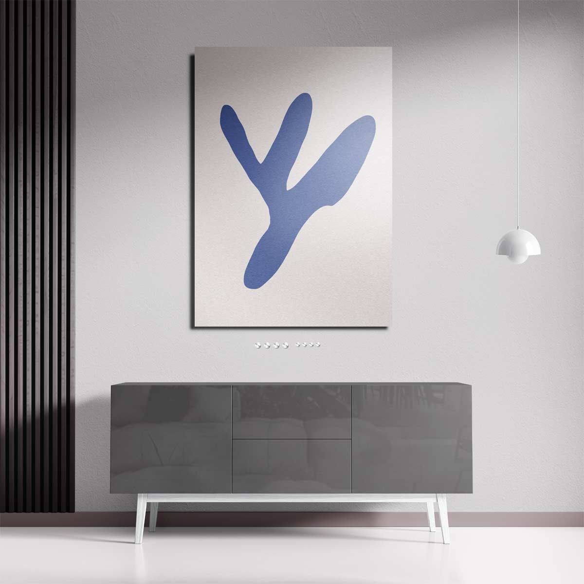 Blauwe Abstracte Vormen Kunstwerk-canvas-dibond-plexiglas-wanddecoratie-WallArtistic