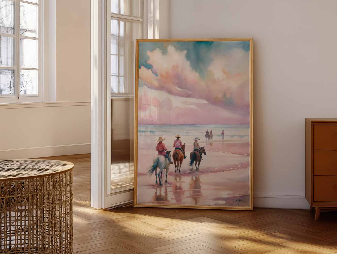 Avontuurlijke Strandrit met Paarden Poster