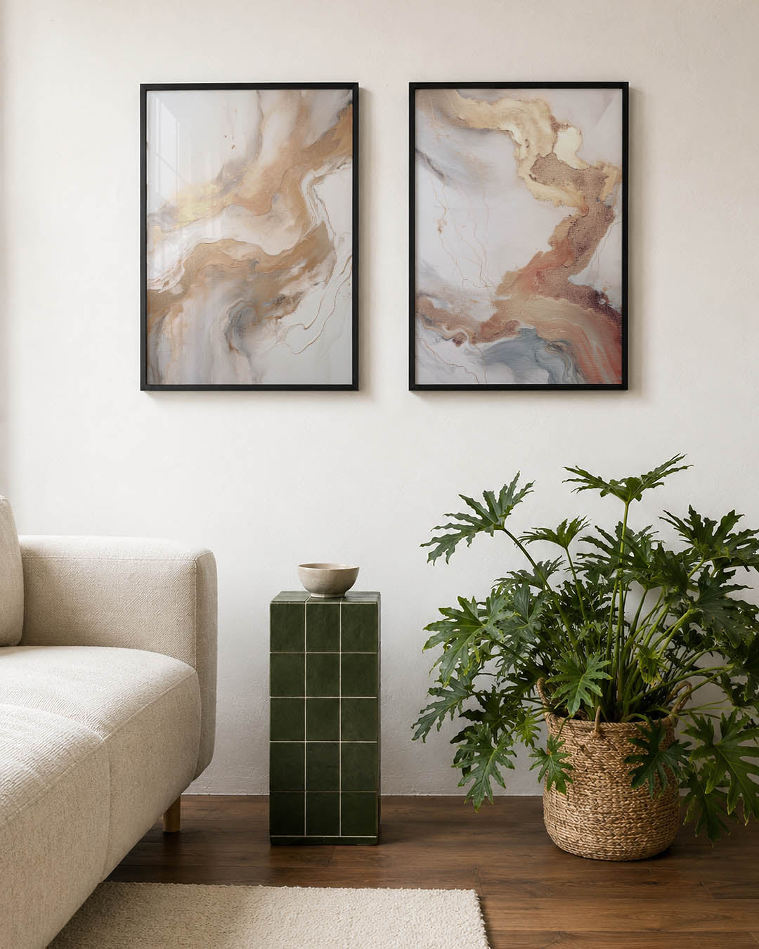 Vloeiende aardetinten Posterset
