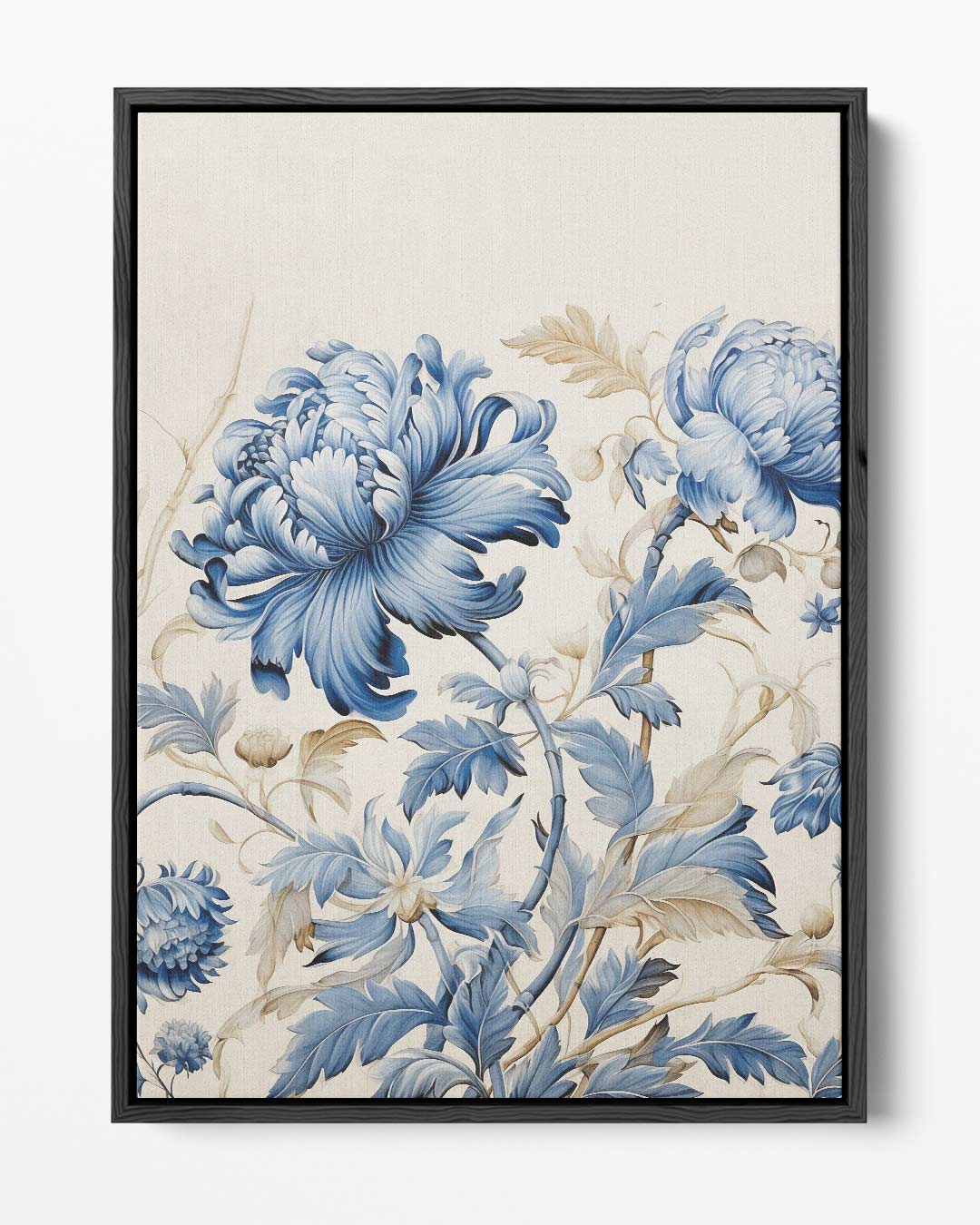 Blauwe Bloemendroom Kunstwerk-canvas-dibond-plexiglas-wanddecoratie-WallArtistic