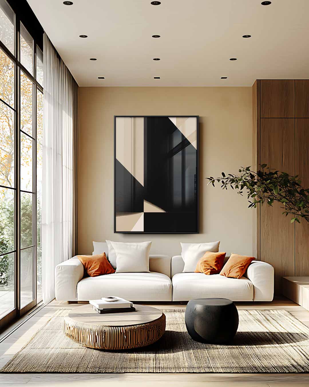 Abstracte Vormenspelen Kunstwerk-canvas-dibond-plexiglas-wanddecoratie-WallArtistic