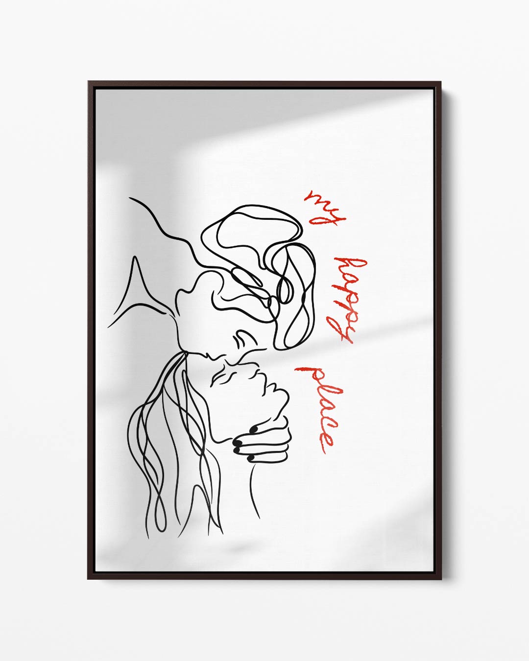 My Happy Place Lijntekening Kunstwerk-canvas-dibond-plexiglas-wanddecoratie-WallArtistic
