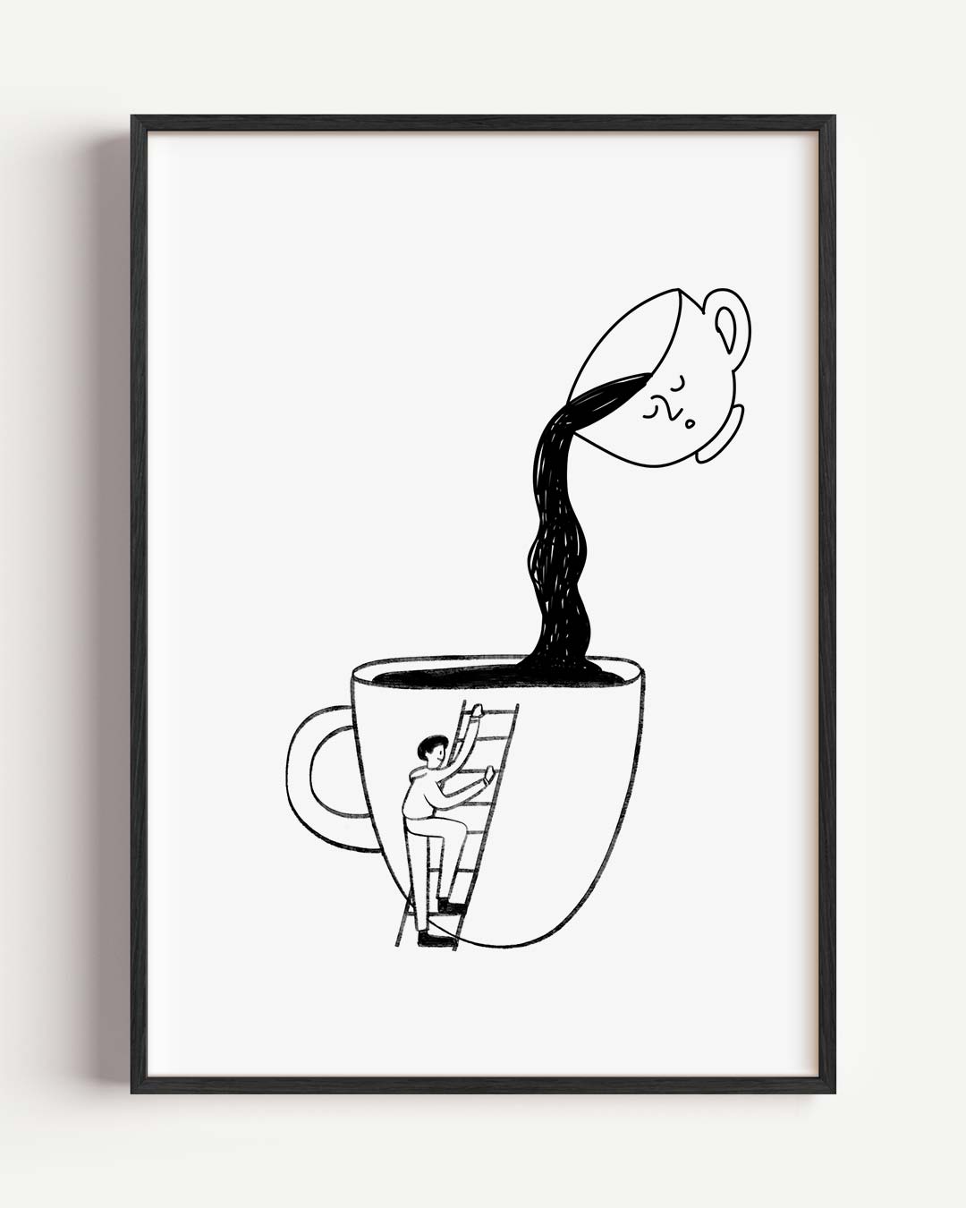 Koffie Avontuur Illustratie Poster