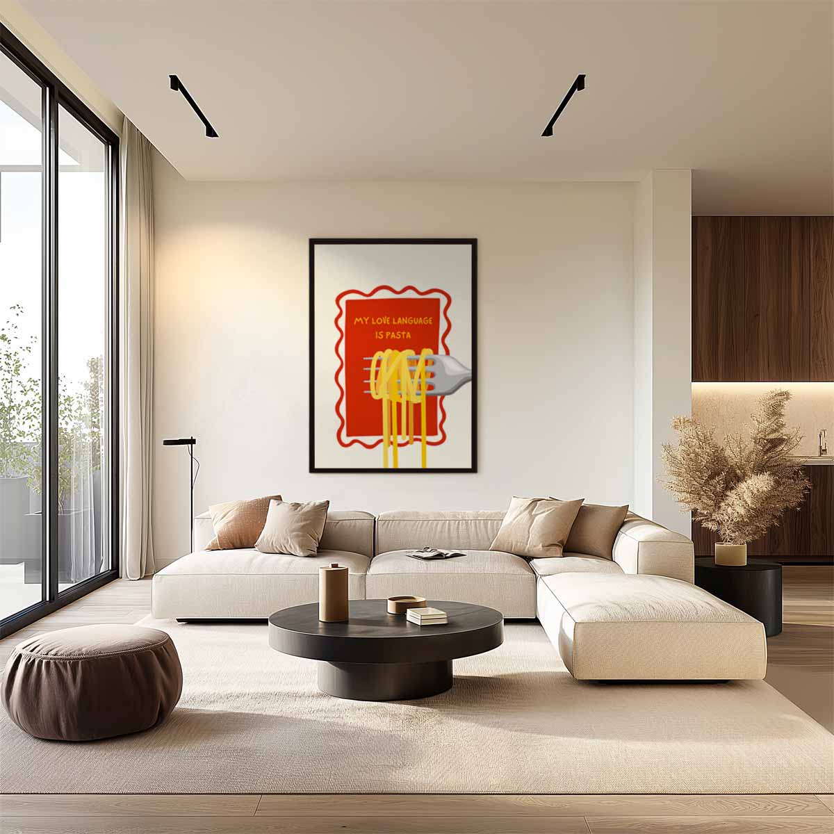 Pasta Liefde Teken Kunstwerk-canvas-dibond-plexiglas-wanddecoratie-WallArtistic