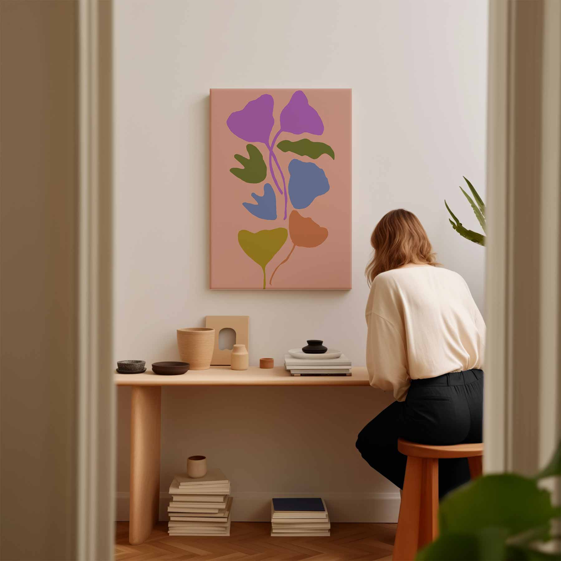 Kleurrijke Bloempatronen Kunstwerk-canvas-dibond-plexiglas-wanddecoratie-WallArtistic