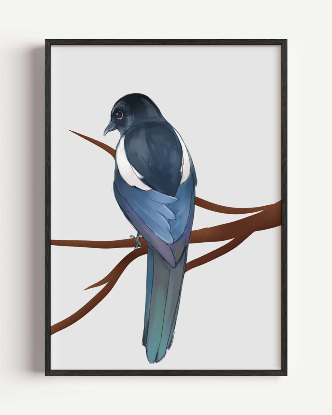 Elegante Prachtvogel op Tak Poster