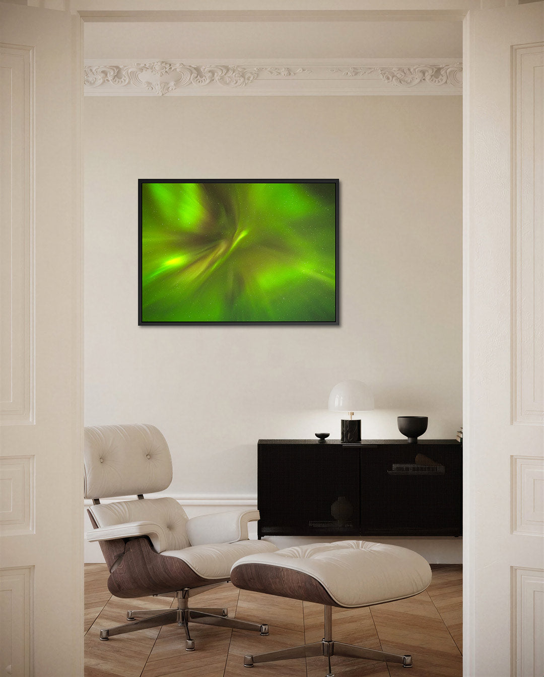 Groene hemellichten Kunstwerk