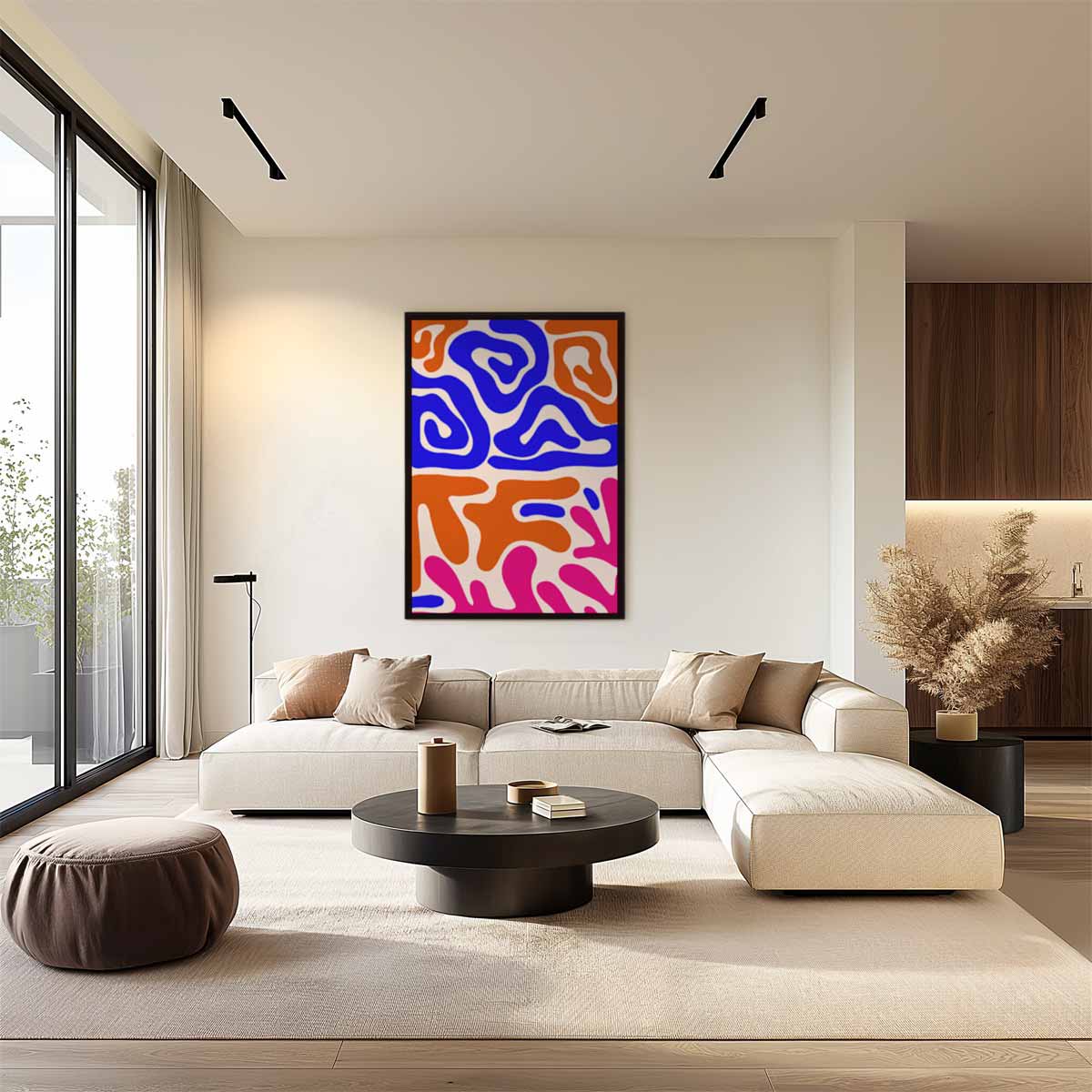 Kleurrijke Vormenexplosie Kunstwerk-canvas-dibond-plexiglas-wanddecoratie-WallArtistic