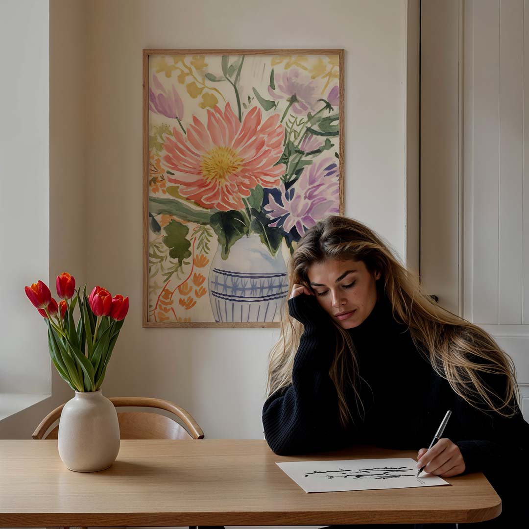 Bloemenpracht in Vaas Poster-WallArtistic
