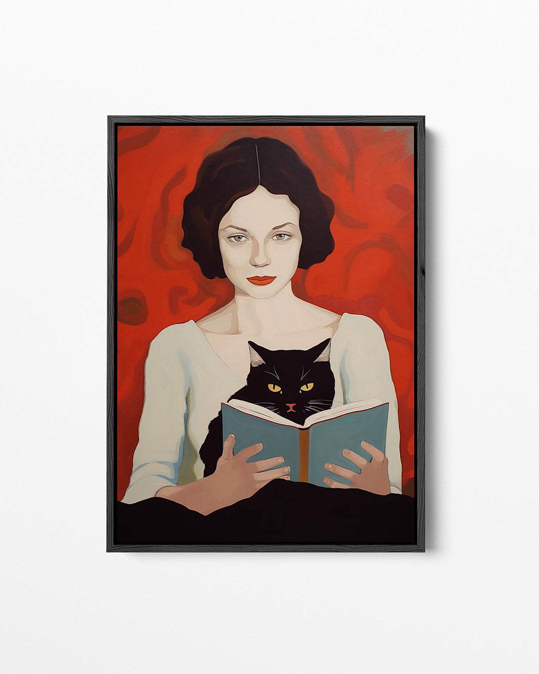 Vrouw met kat Kunstwerk