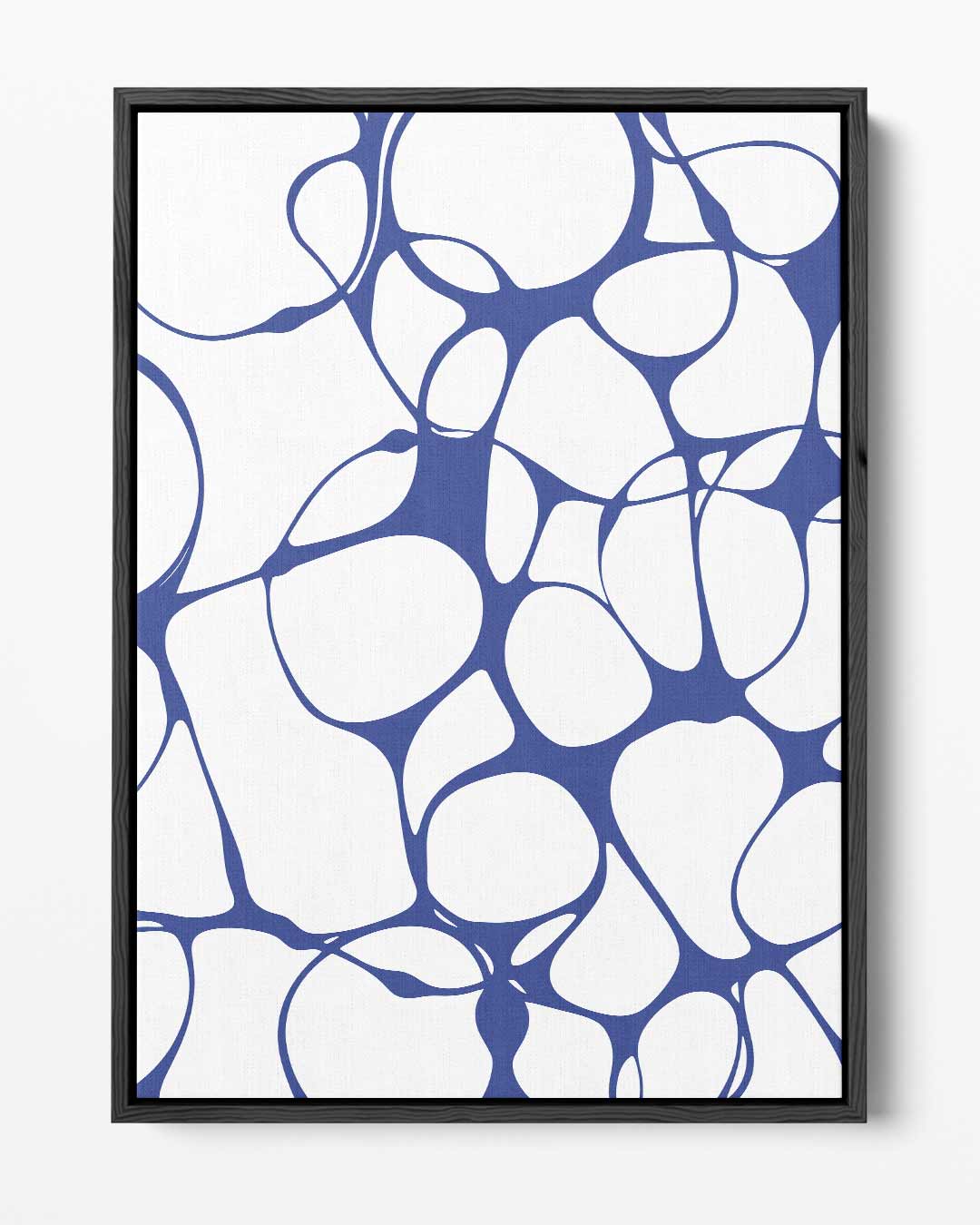 Organische Blauw-Witte Patronen Kunstwerk-canvas-dibond-plexiglas-wanddecoratie-WallArtistic