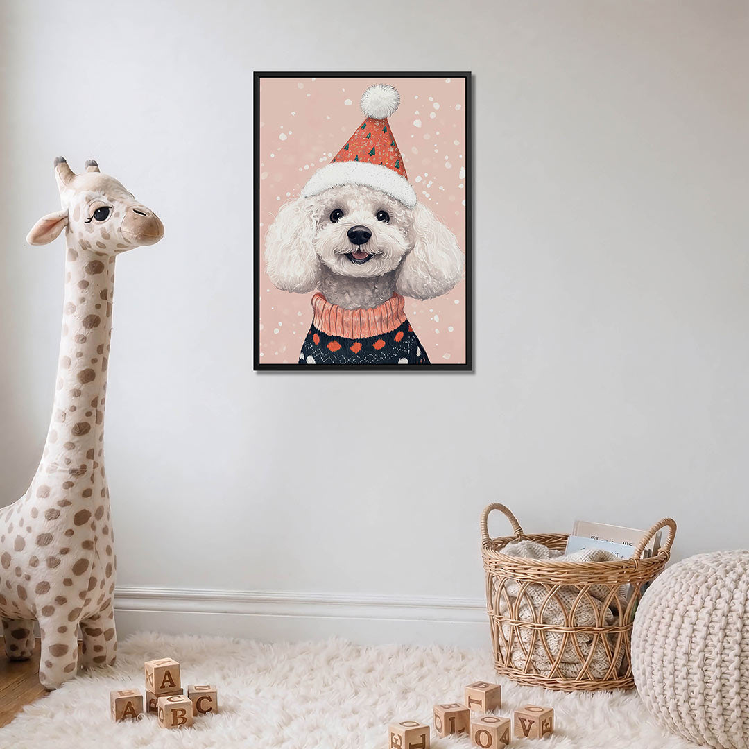 Vrolijke hond kerst Kunstwerk