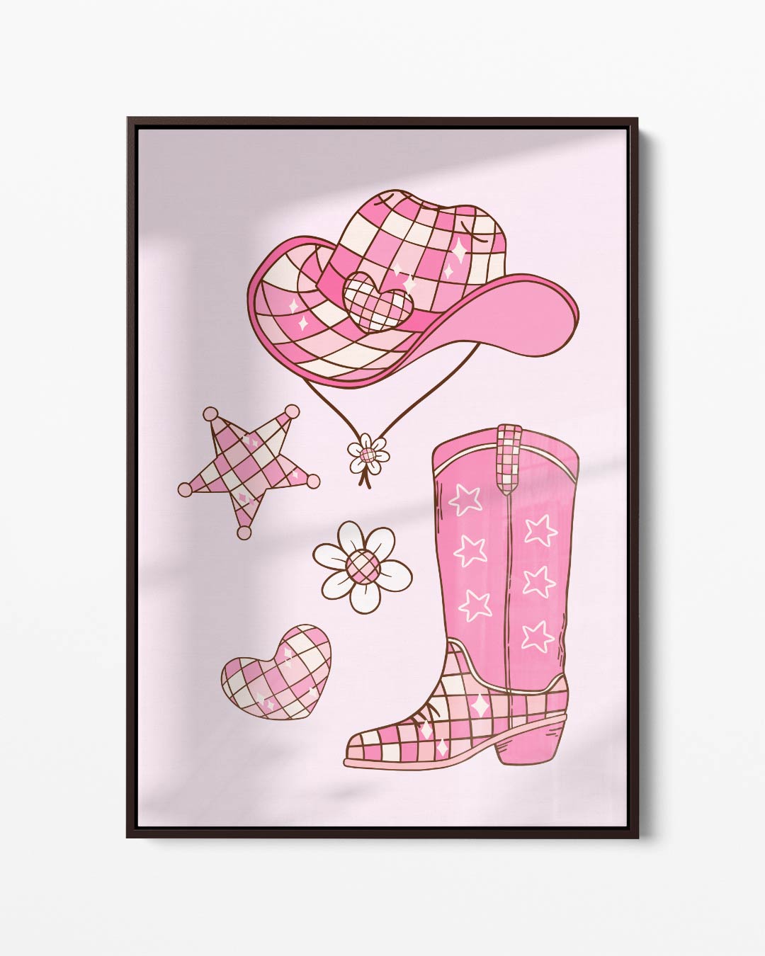 Vrolijke Cowboy Dromen Kunstwerk-canvas-dibond-plexiglas-wanddecoratie-WallArtistic