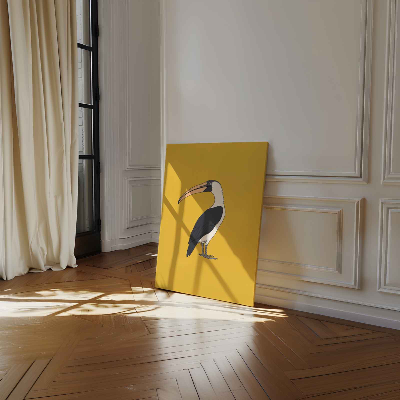 Kleurrijke Toekan Illustratie Kunstwerk-canvas-dibond-plexiglas-wanddecoratie-WallArtistic