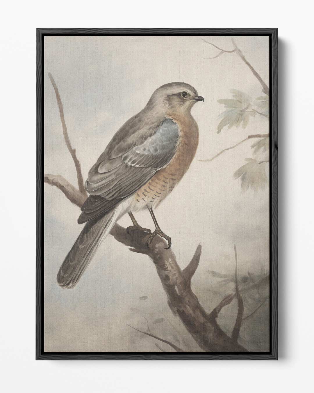 Vogelschilderij op tak Kunstwerk-canvas-dibond-plexiglas-wanddecoratie-WallArtistic