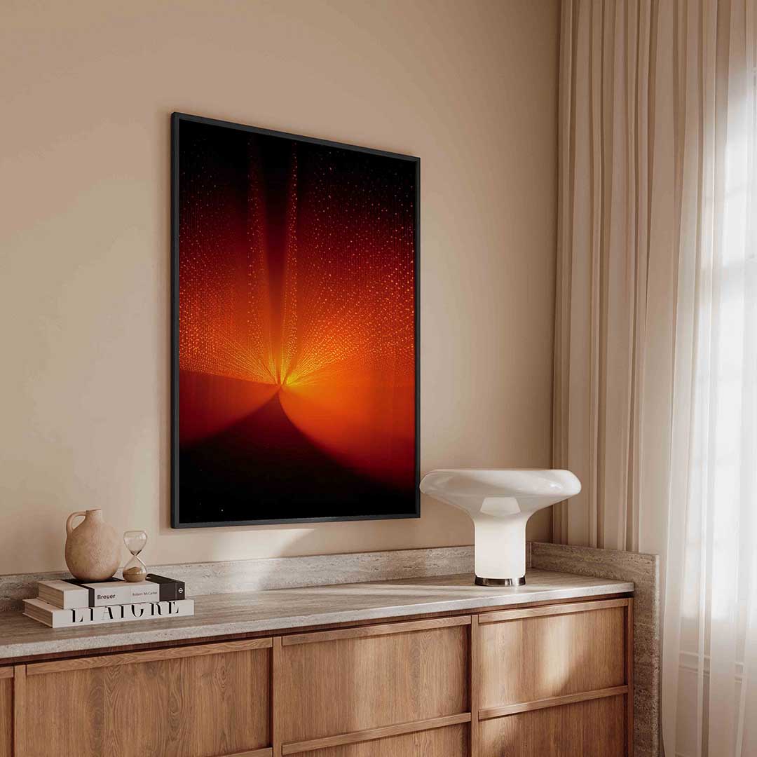 Lichtstralen en stippen Poster