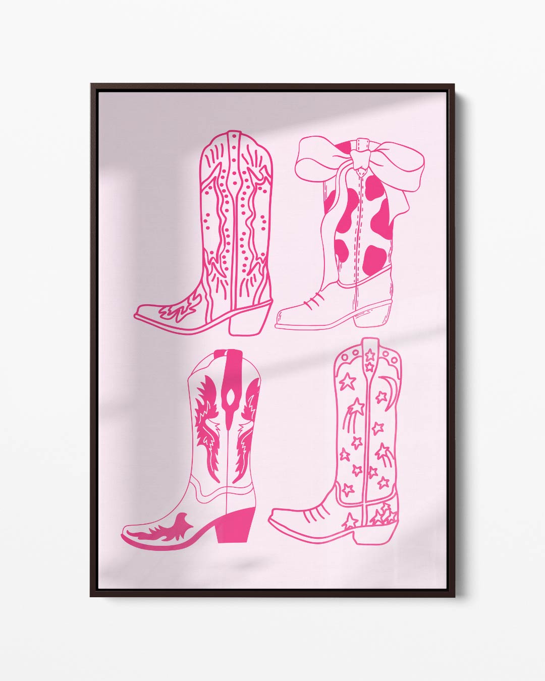 Stoere Cowboyslaarzen Illustratie Kunstwerk-canvas-dibond-plexiglas-wanddecoratie-WallArtistic
