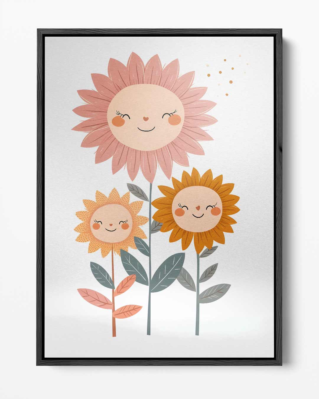 Vrolijke Bloemvriendjes Kunstwerk-canvas-dibond-plexiglas-wanddecoratie-WallArtistic