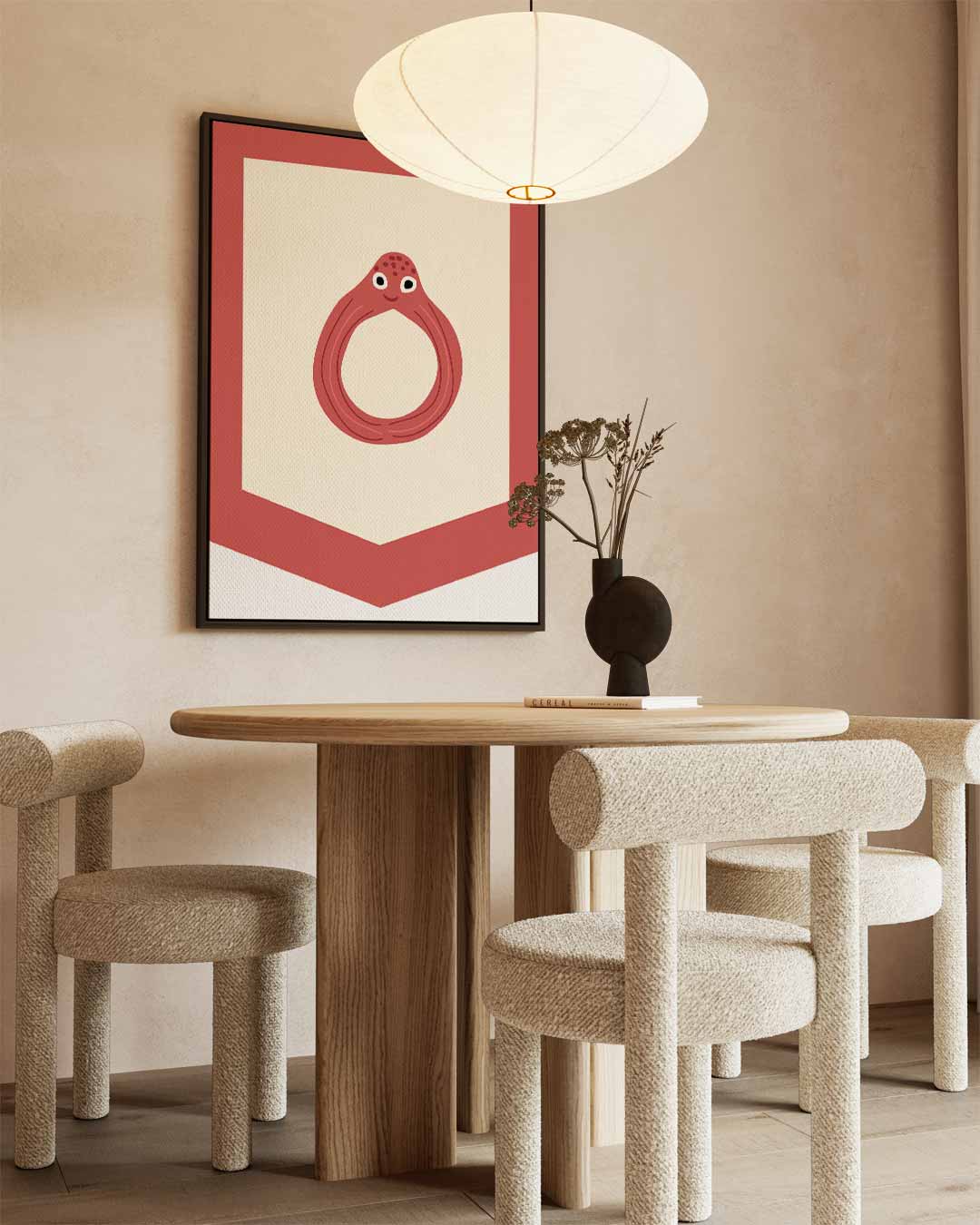 Blij Octopus Wandtapijt Kunstwerk-canvas-dibond-plexiglas-wanddecoratie-WallArtistic