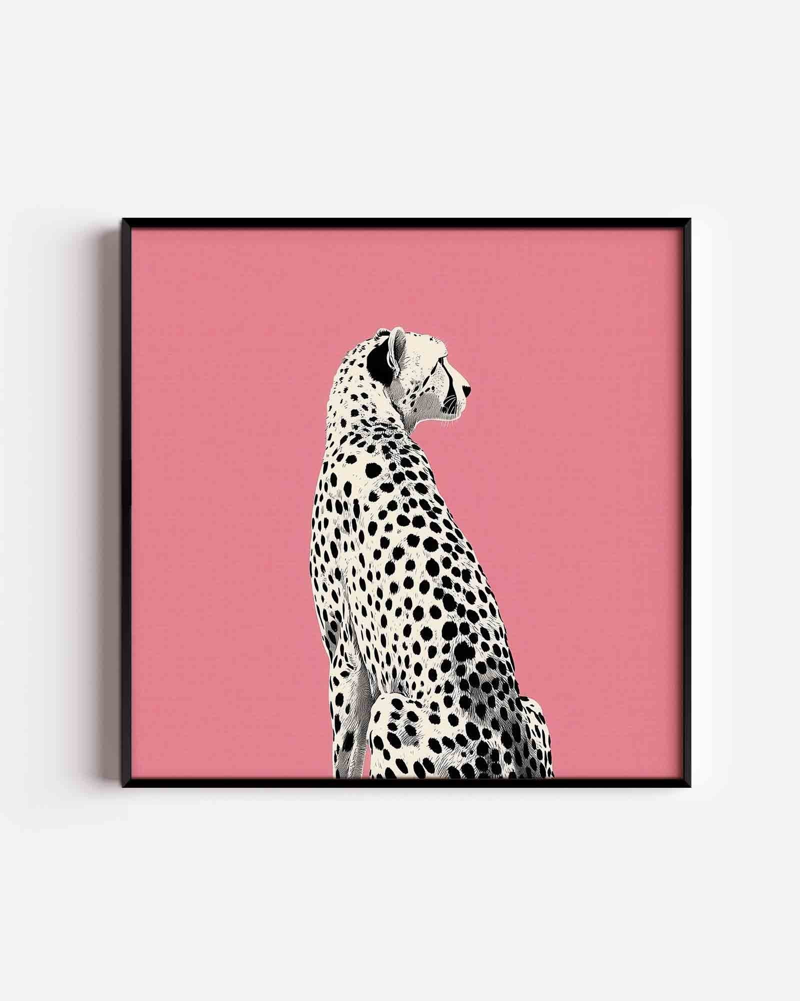 Luipaard op roze Poster