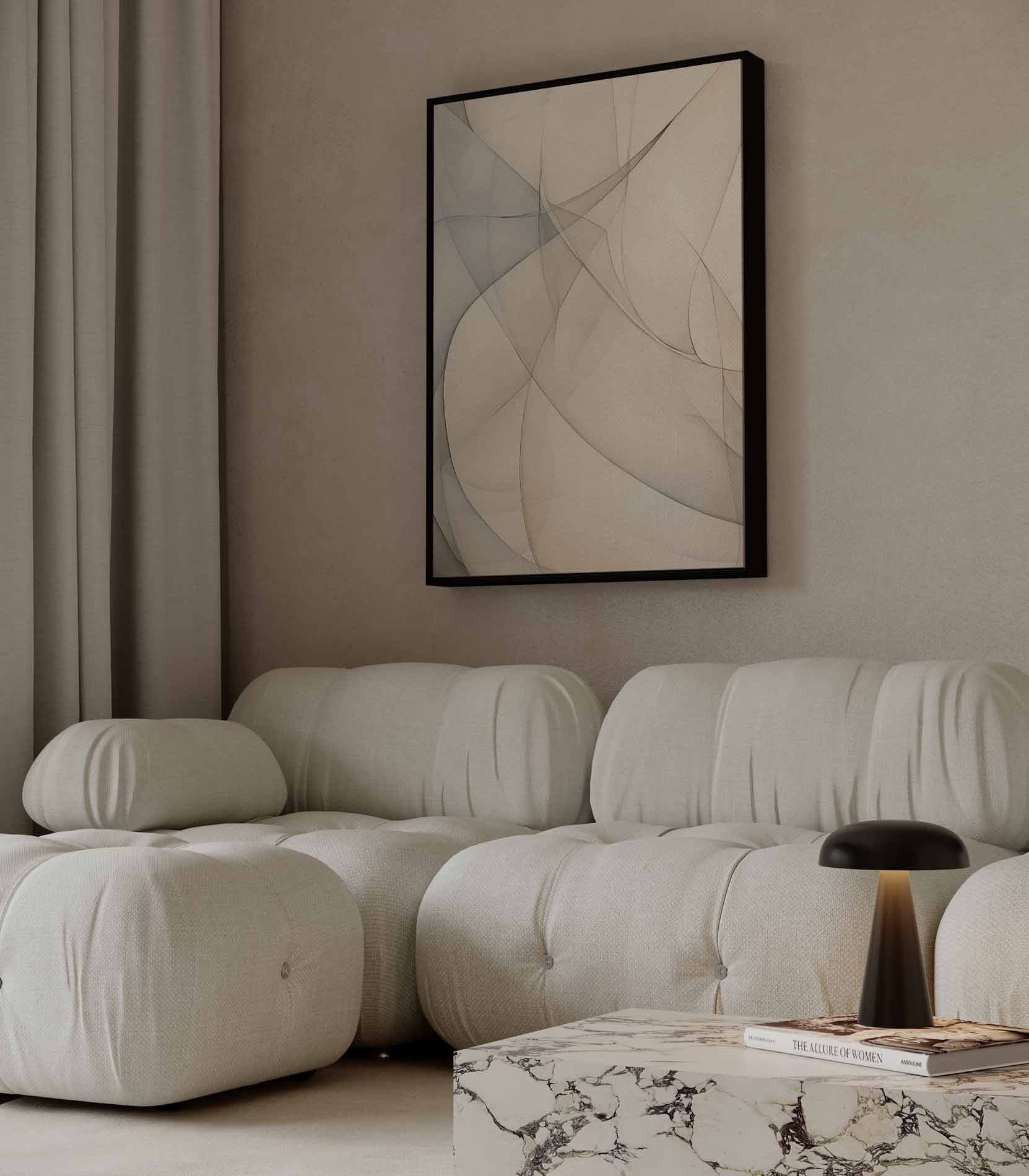 Zachte Lijnen Symfonie Kunstwerk-canvas-dibond-plexiglas-wanddecoratie-WallArtistic