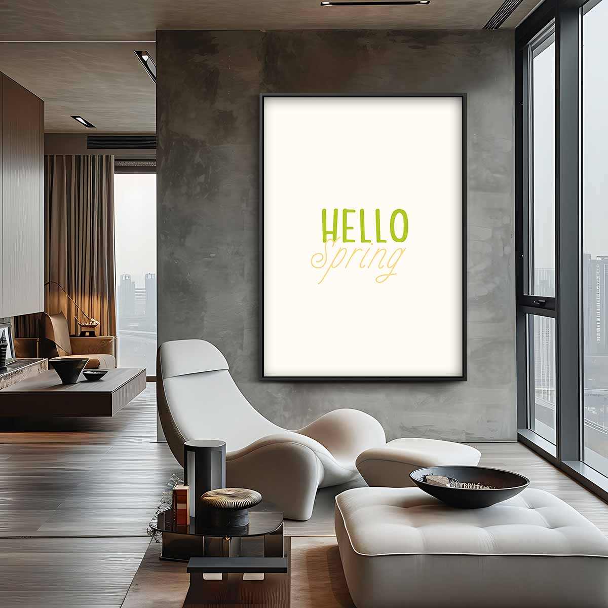 Hello Spring Poster Kunstwerk-canvas-dibond-plexiglas-wanddecoratie-WallArtistic