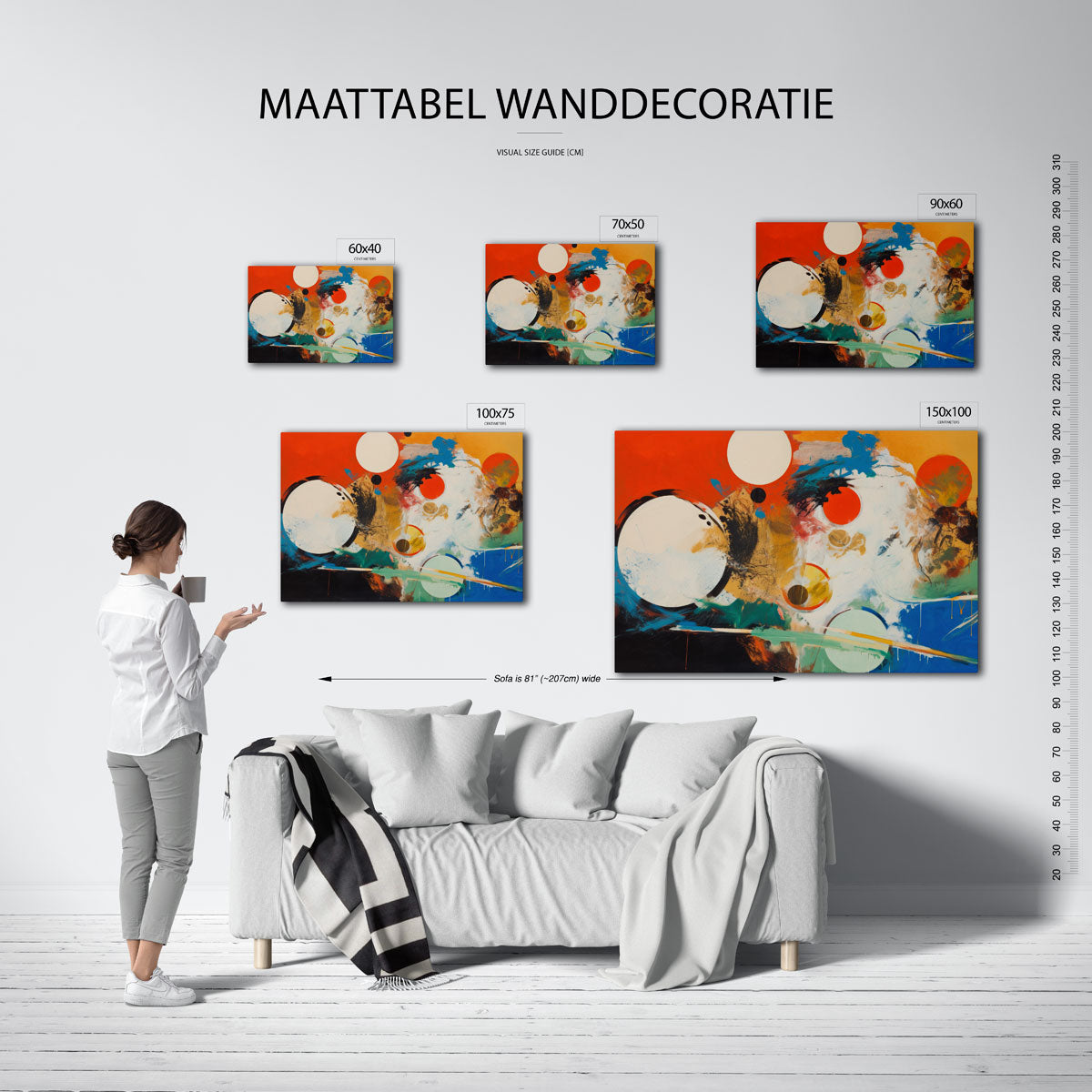 Dynamische kleurenexplosie Kunstwerk
