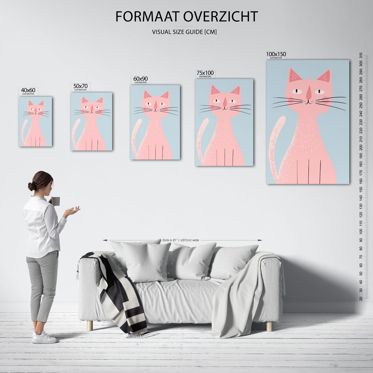 Speelse kat illustratie Kunstwerk