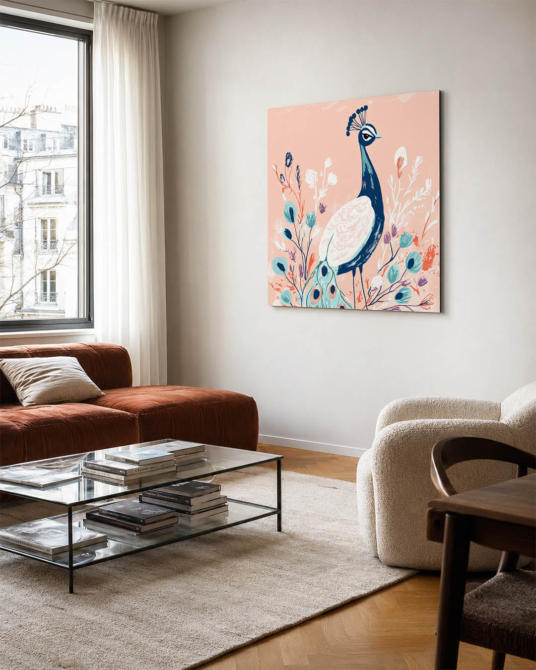 Vogels en bloemen Kunstwerk