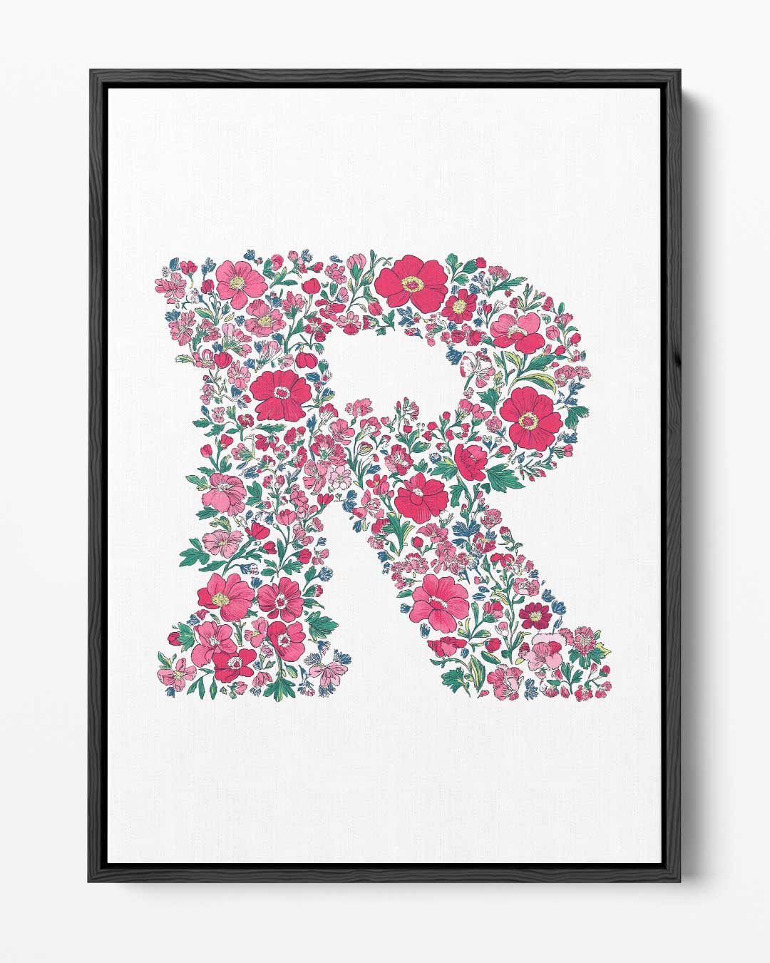 Bloemenletter R Kunstwerk-canvas-dibond-plexiglas-wanddecoratie-WallArtistic