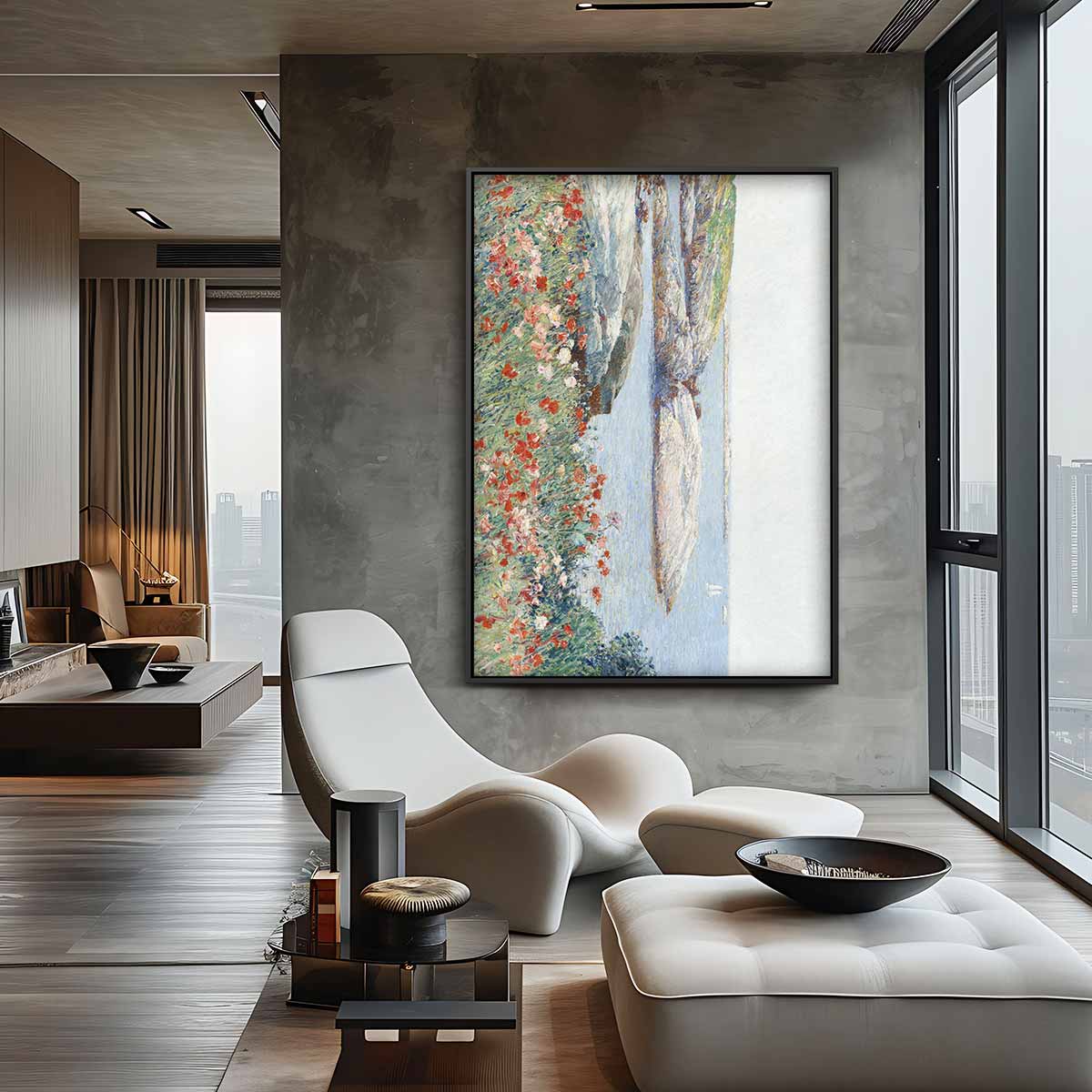 Impressionistisch Landschap met Bloemen Kunstwerk-canvas-dibond-plexiglas-wanddecoratie-WallArtistic
