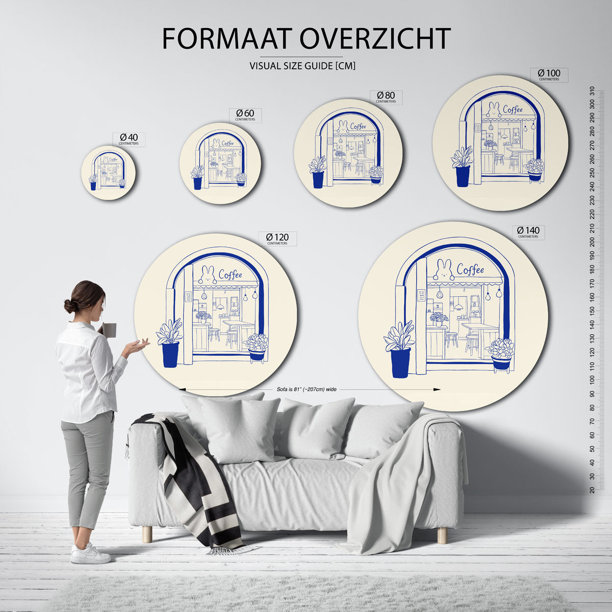 Koffiehuis illustratie Muurcirkel