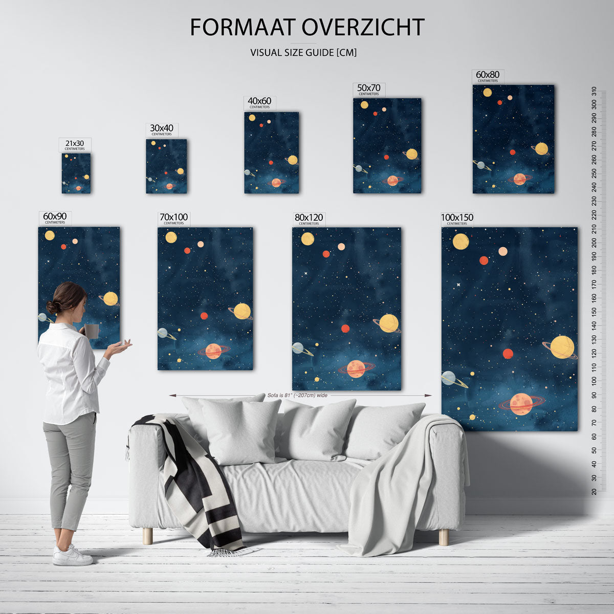 Planeten en sterren Poster