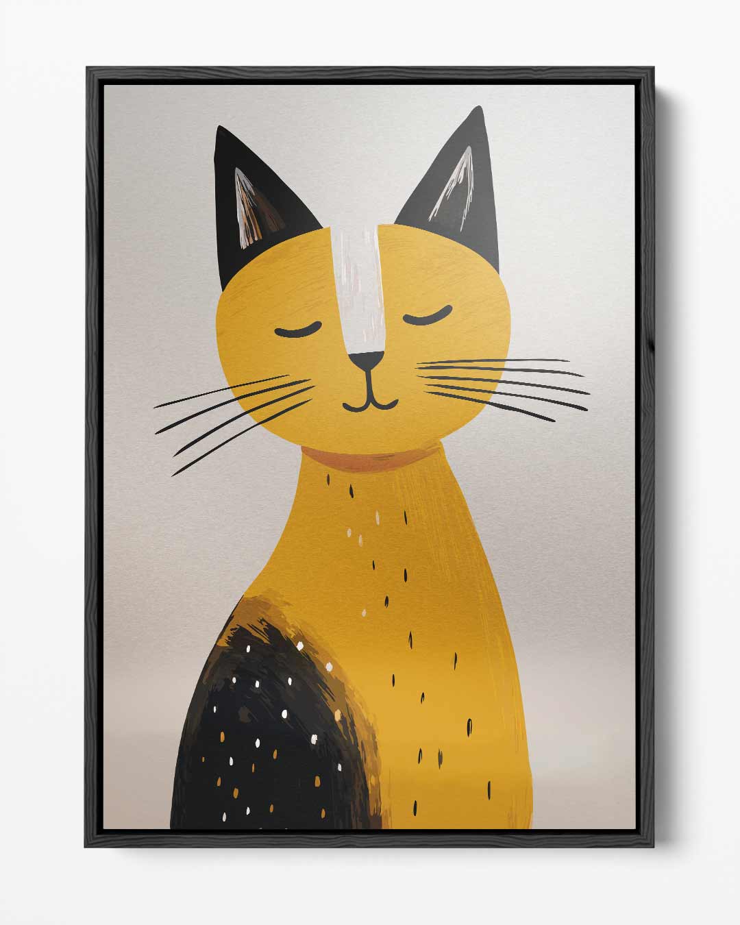 Slaperige Kat Illustratie Kunstwerk-canvas-dibond-plexiglas-wanddecoratie-WallArtistic