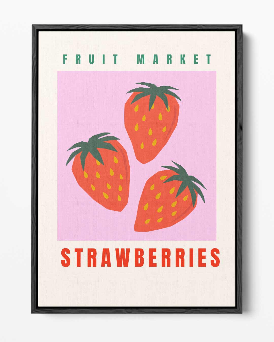 Fruitmarkt Aardbeien Poster Kunstwerk-canvas-dibond-plexiglas-wanddecoratie-WallArtistic