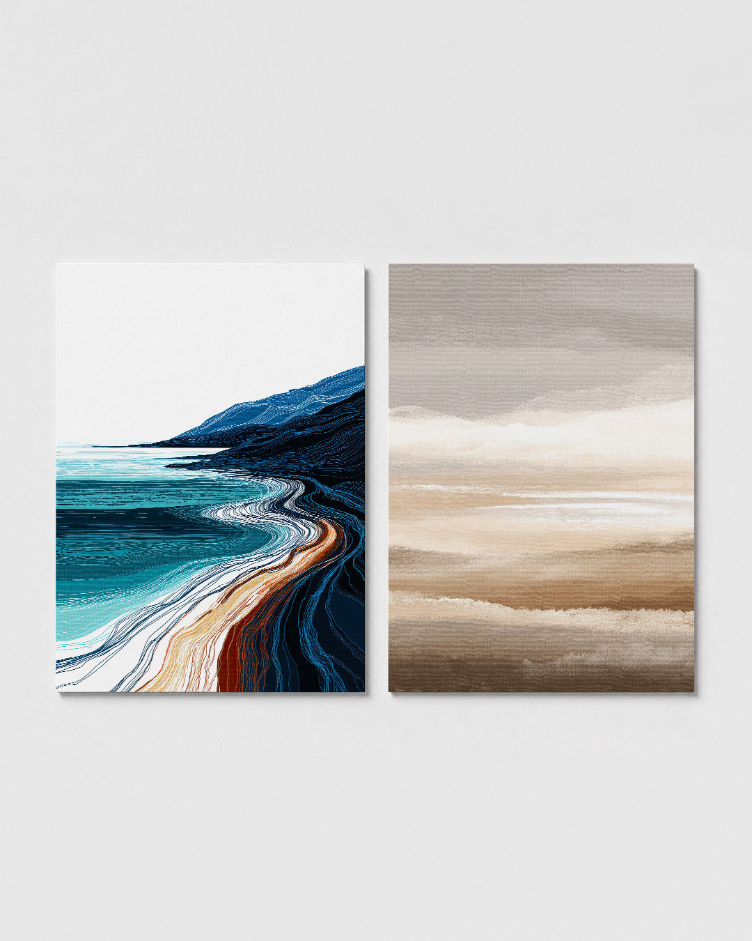Kleurrijke kustlijnen Posterset