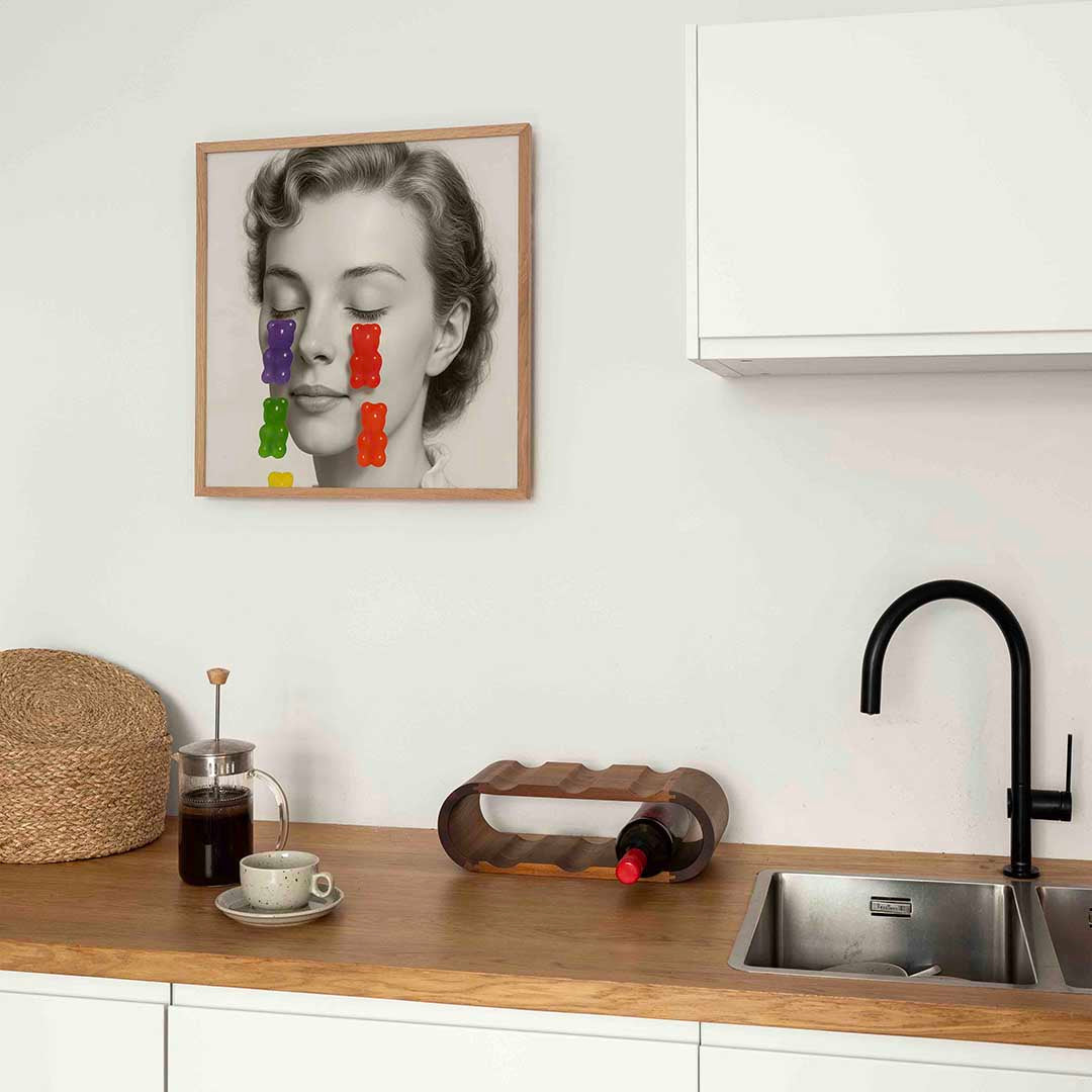 Vrouw met kleurrijke beren Poster