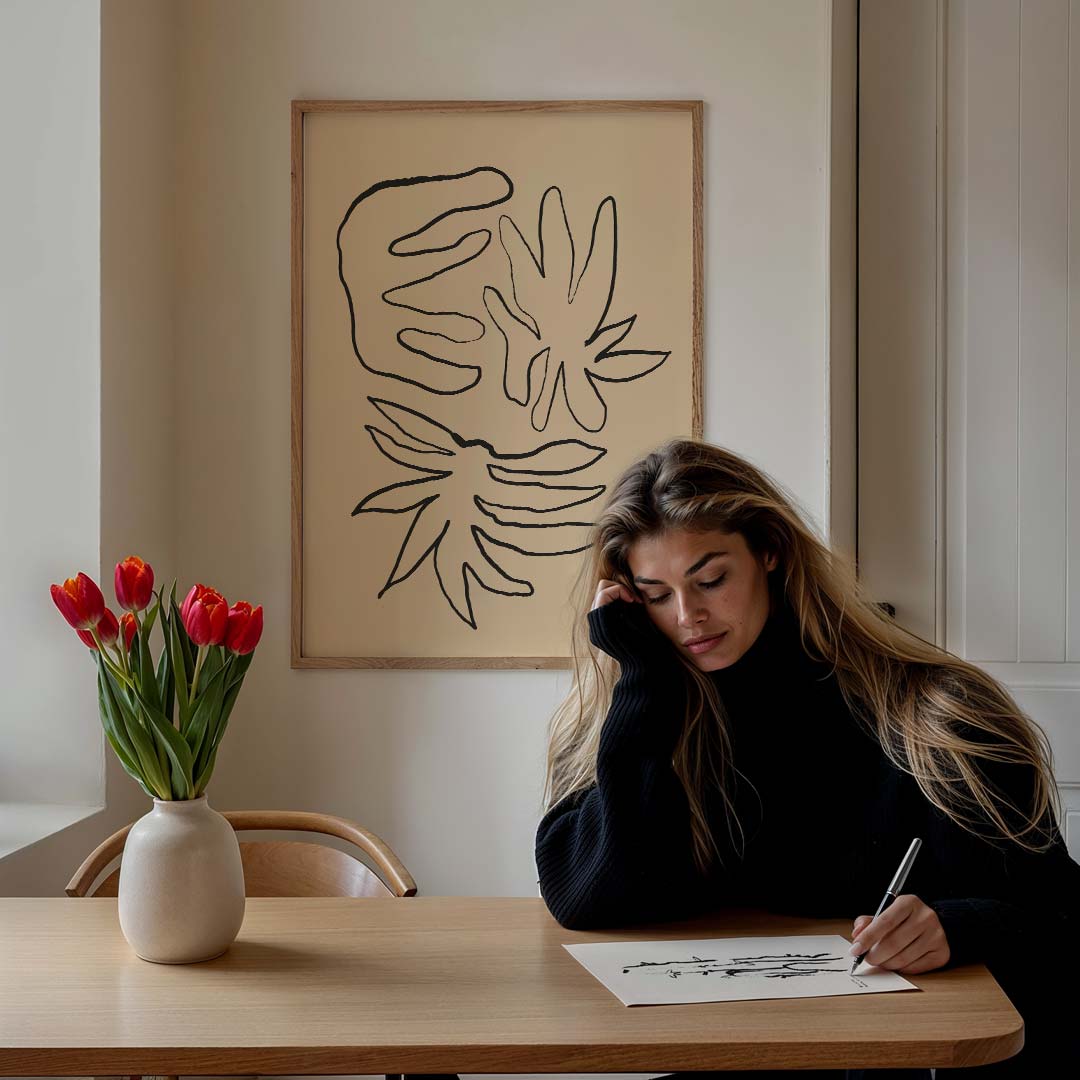 Organische Lijnen Poster-WallArtistic