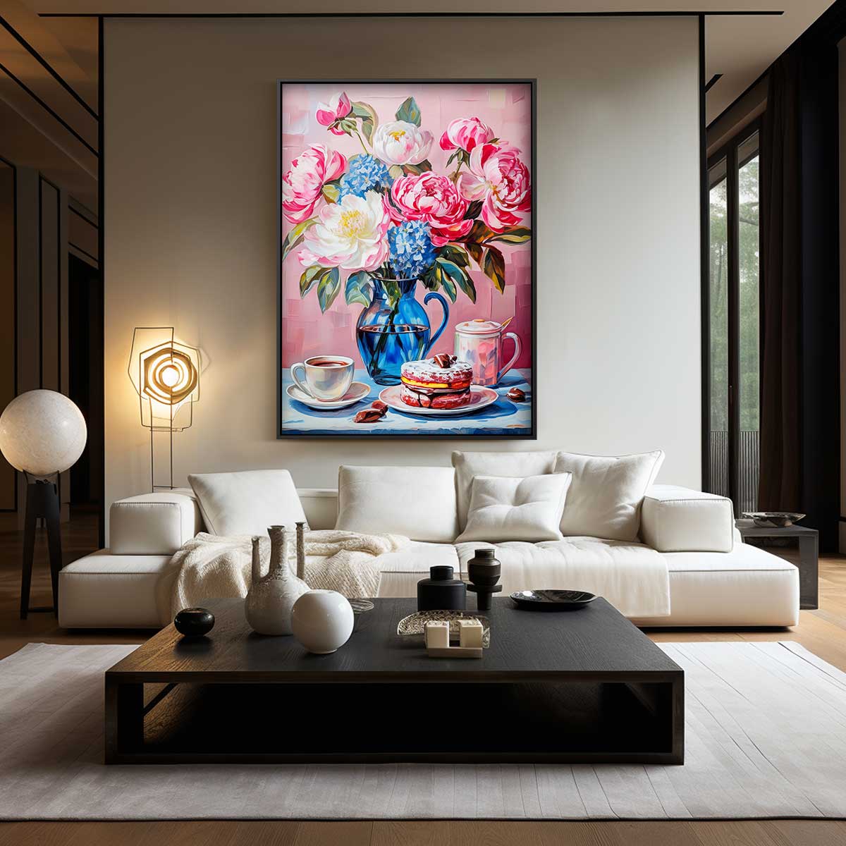 Bloemrijke Ontbijtwonder Kunstwerk-canvas-dibond-plexiglas-wanddecoratie-WallArtistic